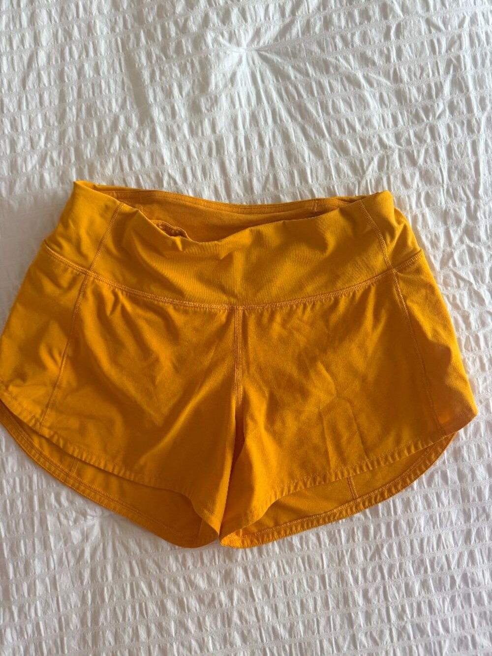 Lululemon Yellow Running Shorts Built-In Liner